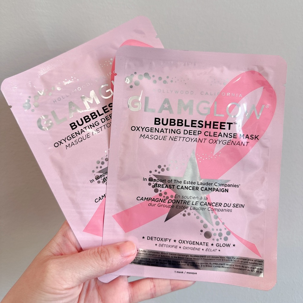 Set of 2 GLAMGLOW BUBBLESHEET Oxygenating Deep Cleanse Masks